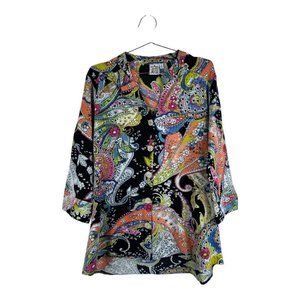 Parsley & Sage Bright Paisley Printed Tunic Size Large